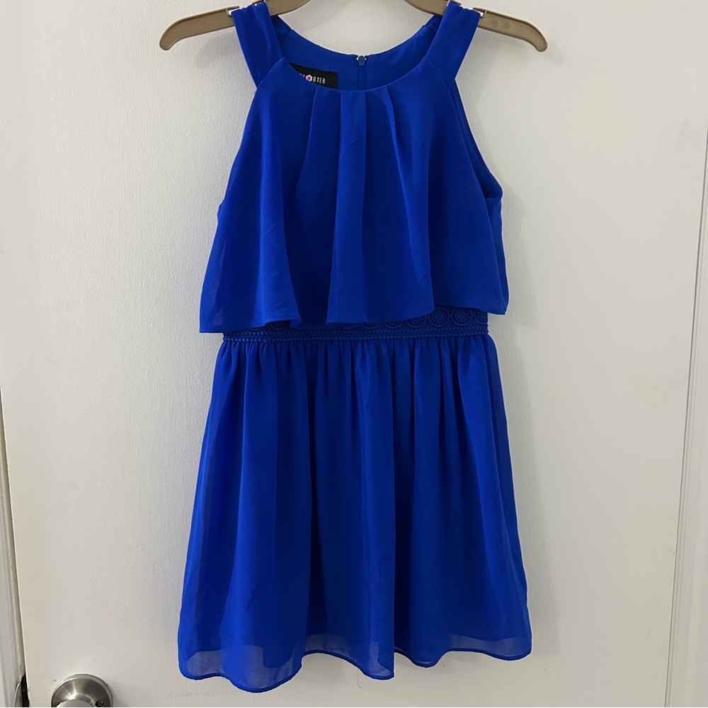 Amy Byer Royal Blue Layered Kids Dress
